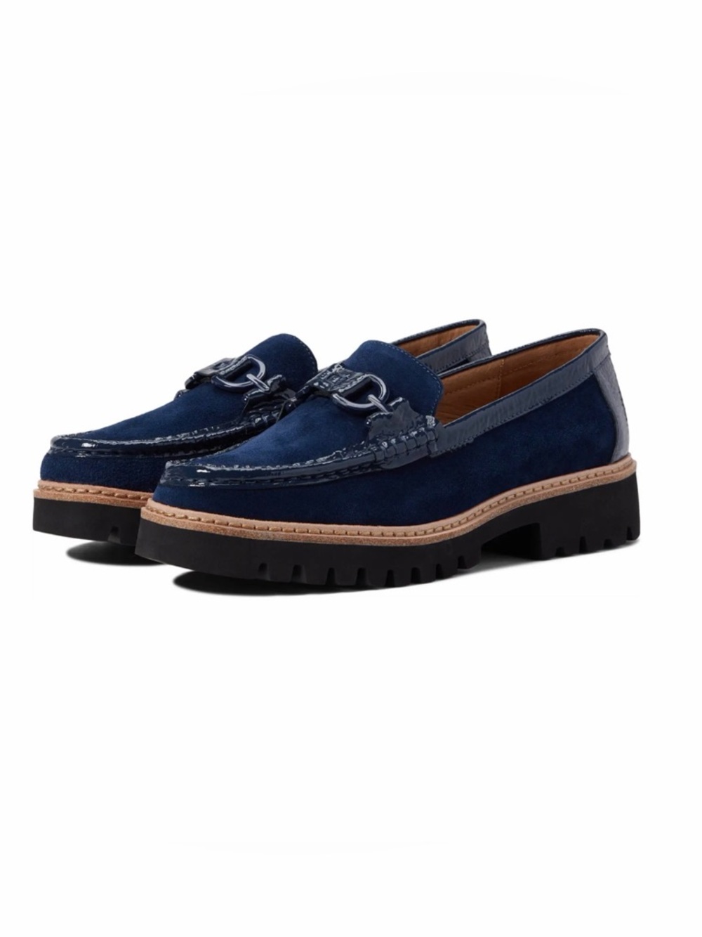 NWOT Donald J. Pliner Women’s HELIO Navy Suede Bit-Trim Loafers Size 7M